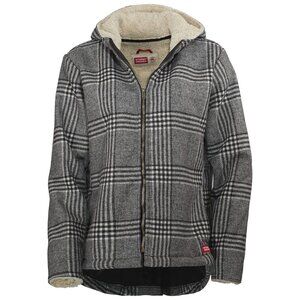 Stormy Kromer Swallowtail Sherpa Lined Plaid Zip Up Hooded Coat Jacket l Small